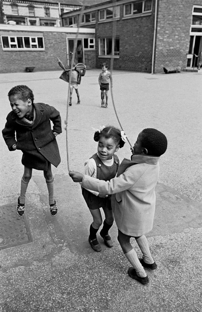 Children in playground of Educational Priority Area school, 1969 